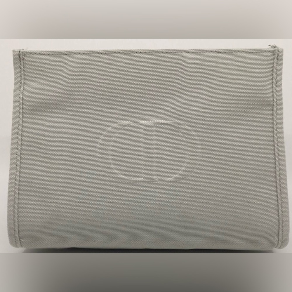 Christian Dior Gray Canvas Makeup Pouch